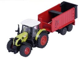 Majorette Metal agricultural machinery - Claas Arion 660 + Fliegel ASW 271 semi-trailer