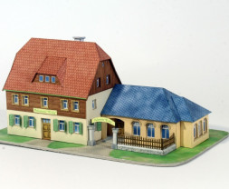 1:100 Hospitality at Lípa and long-distance bus Karosa LC 735 (cutout)