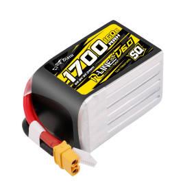 Gens ace LiPo Tattu R-Line V6 - 6S 1700mAh 22.2V 6S1P SQ (160C) XT60 Plug