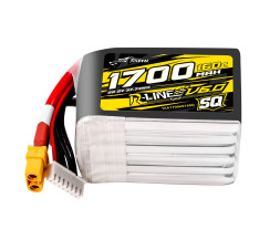 Gens ace LiPo Tattu R-Line V6 - 6S 1700mAh 22.2V 6S1P SQ (160C) XT60 Plug