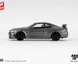 1:64 Nissan Skyline GT-R Dark Metal Gray (NISMO BNR34 CRS Version) - blistr