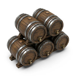 Stackable Wooden Barrels 1:35 3D printed set -17x