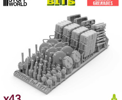 WWII German Grenades 1:35 3D printed set - 43x 1:35 - 3D tištěné
