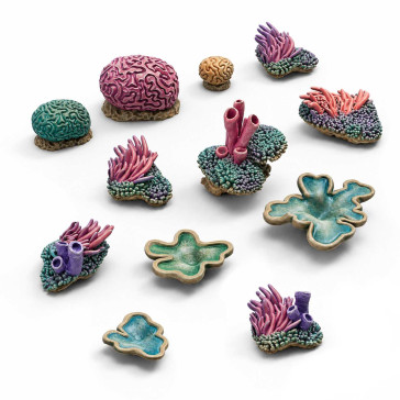 Coral Reef Plants 1:48-1:35 3D printed set - 12x 3D tištěný korál