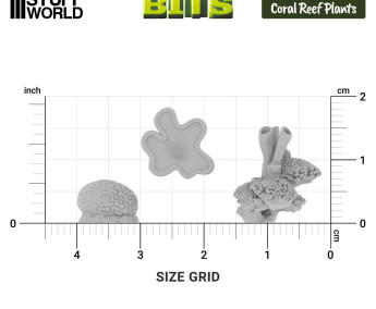 Coral Reef Plants 1:48-1:35 3D printed set - 12x 3D tištěný korál