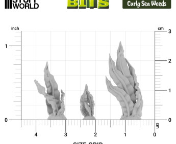 Curly Sea Weeds 1:48-1:35 - 3D printed set 3D tištěné kadeřavé mořské řasy (40 ks)