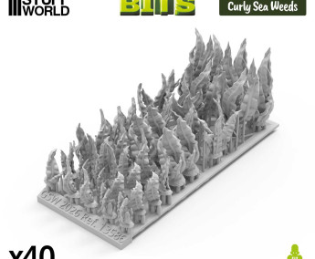 Curly Sea Weeds 1:48-1:35 - 3D printed set 3D tištěné kadeřavé mořské řasy (40 ks)