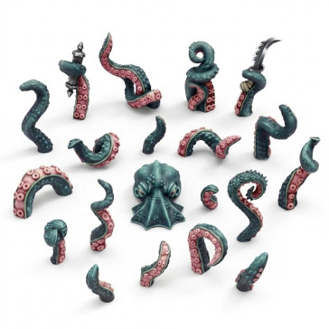 Kraken tentacles 1:48-1:35 - 3D printed set - 12x 3D tištěná chapadla krakena (20 ks)