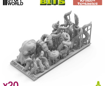 Kraken tentacles 1:48-1:35 - 3D printed set - 12x 3D tištěná chapadla krakena (20 ks)
