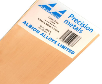 Měděný plech 100x250x0.6 mm (1 ks)