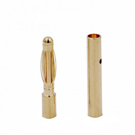 2 mm gold-plated plug short type, price per pair
